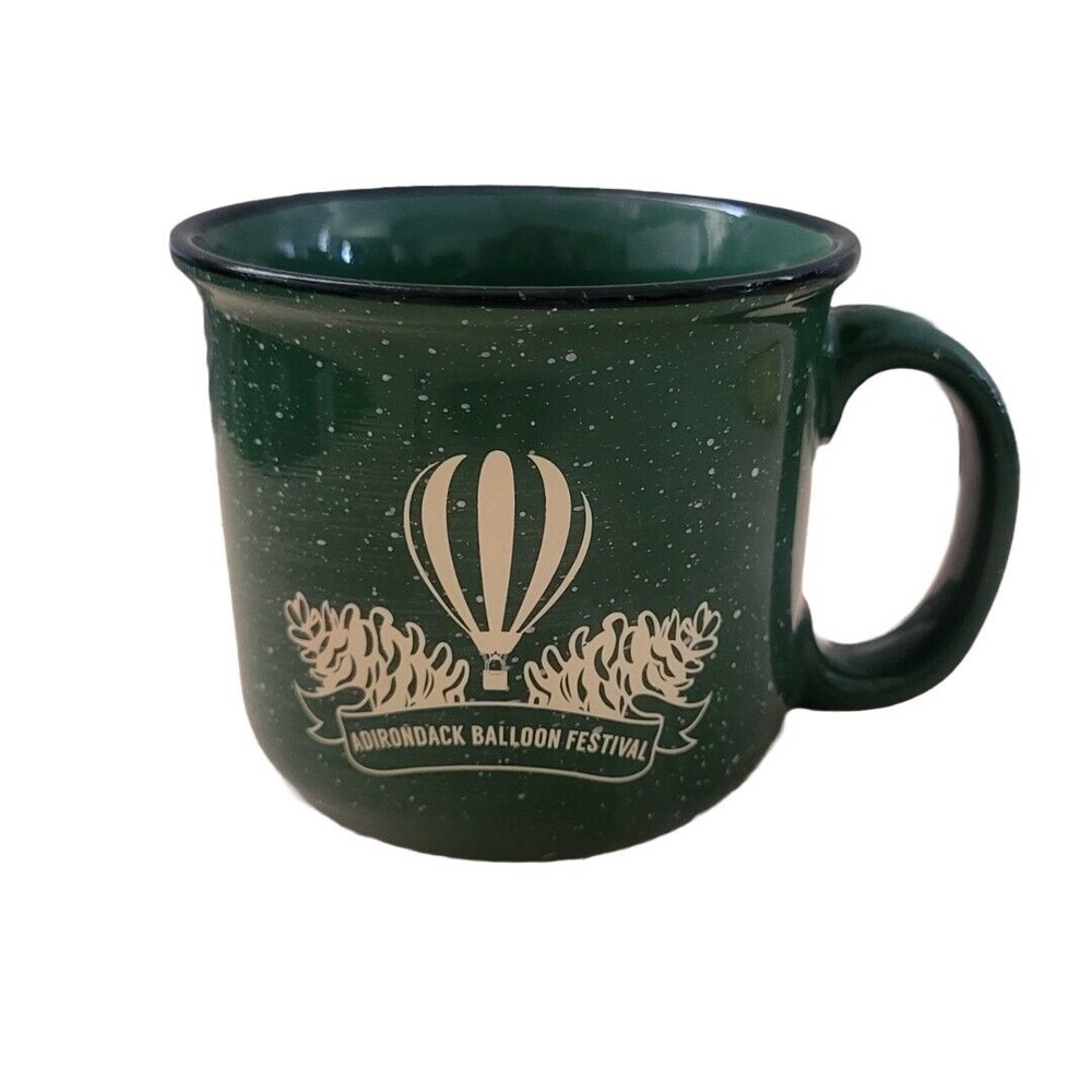 Adirondack Baloon Festival Collector's Coffee Mug Hot Air Baloon Green